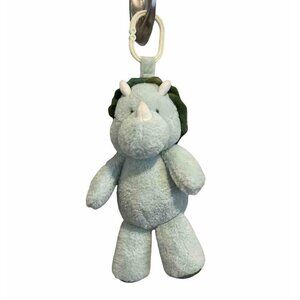 Kellytoy 13" Green Triceratops Dinosaur Crinkle Rattle Baby Toy Plush